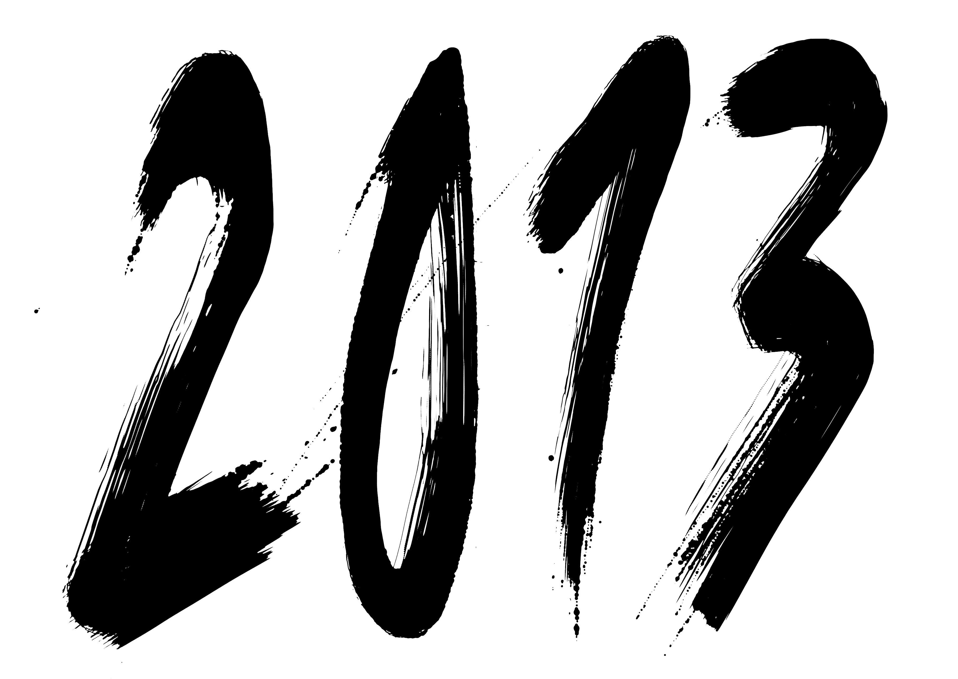 brush lettering for the year 2013